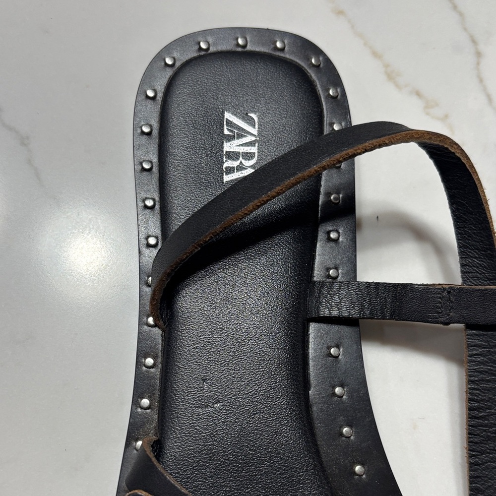 Zara Black Studded Sandals - Picture 7 of 10